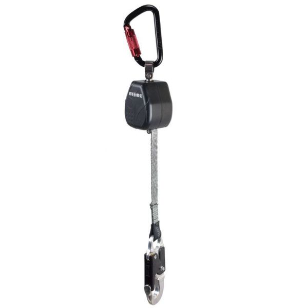 Picture of Atom Fall Arrest Xtreme Block 1.8m fitted with alloy snap hook and alloy karabiner. Max user weight 150kg