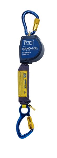 Picture of 3M™ DBI-SALA® Nano-Lok™ Self-Retracting Lifeline, XL Extended Length, Single leg, Quick Connector, Web, 3.4 m, 3101614