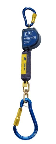 Picture of 3M™ DBI-SALA® Nano-Lok™ Self-Retracting Lifeline, XL Extended Length, Single leg, Quick Connector, Web, 3.4 m, 3101614