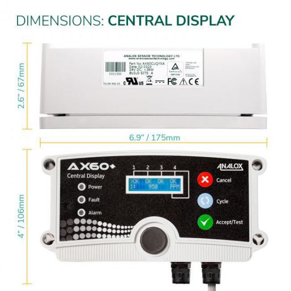 Analox AX60CUQYXA Quick Connect AX60 Gas Monitoring System (Central display Unit only)