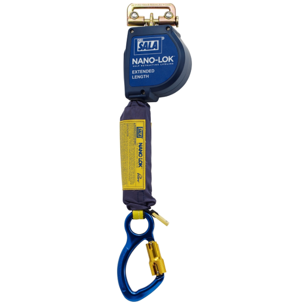 Picture of 3M™ DBI-SALA® Nano-Lok™ Self-Retracting Lifeline, XL Extended Length, Single leg, Quick Connector, Web, 3.4 m, 3101614