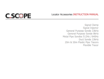 C.Scope ACCESSORIES OPERATING INSTRUCTION MANUAL