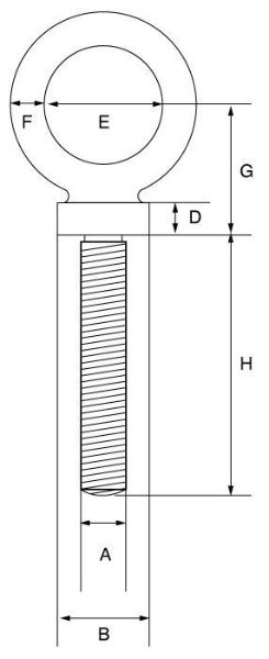 Picture of GT Lifting Long Shank Dynamo Eyebolts Metric Thread
