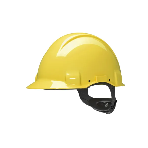 Picture of 3M™ Hard Hat, Uvicator, Ratchet, Non vented, Dielectric 440v, Plastic Sweatband, Yellow, G3001NUV-GU